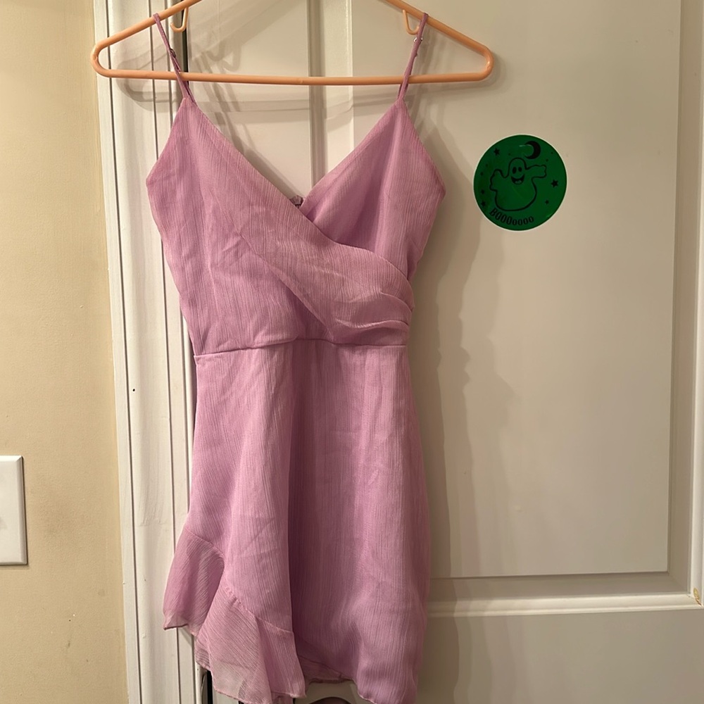 Lucy in the sky. Side high low dress. Purple mini dress. Size 00. Pretty short